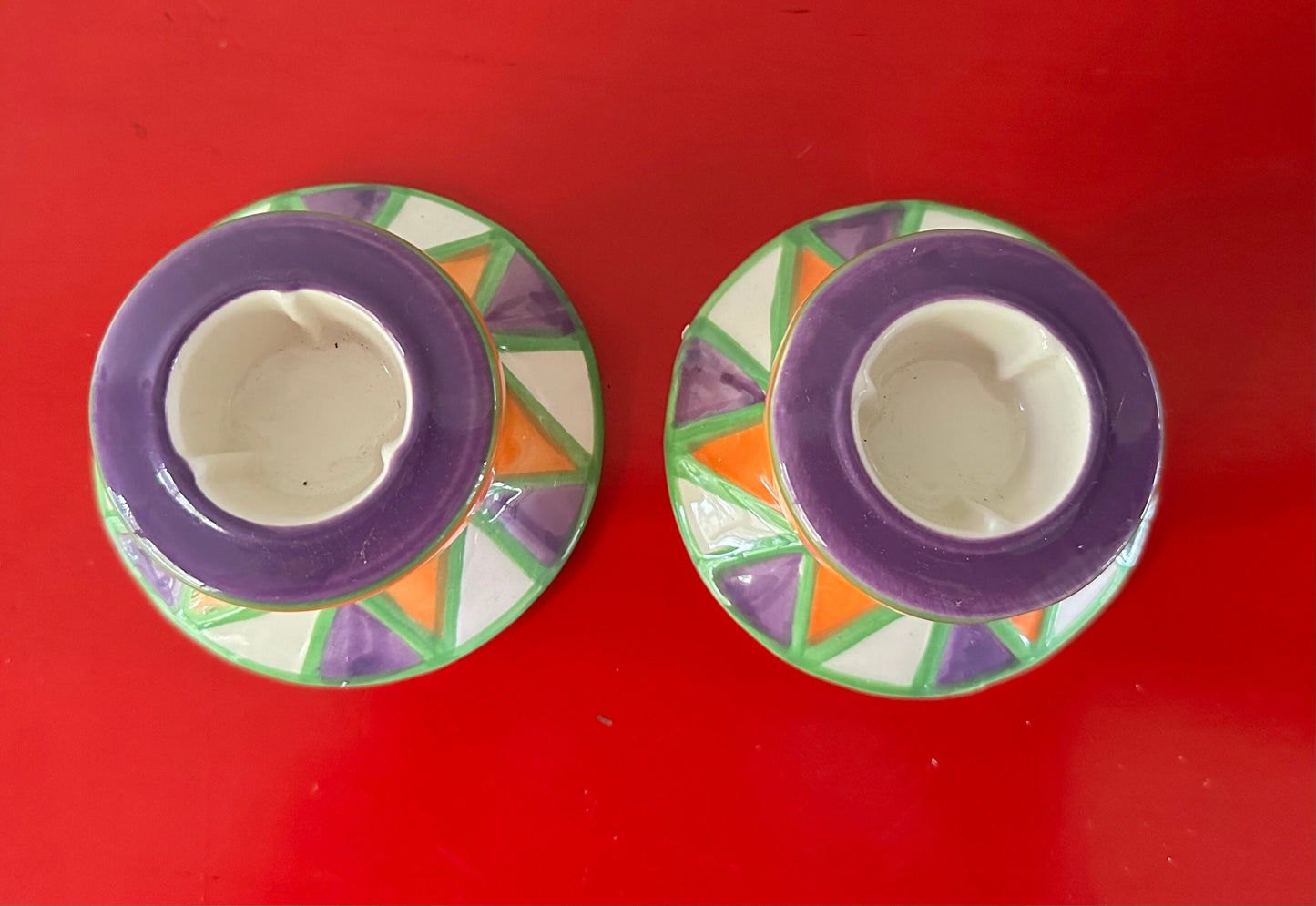 Clarice Cliff Style Candleholders