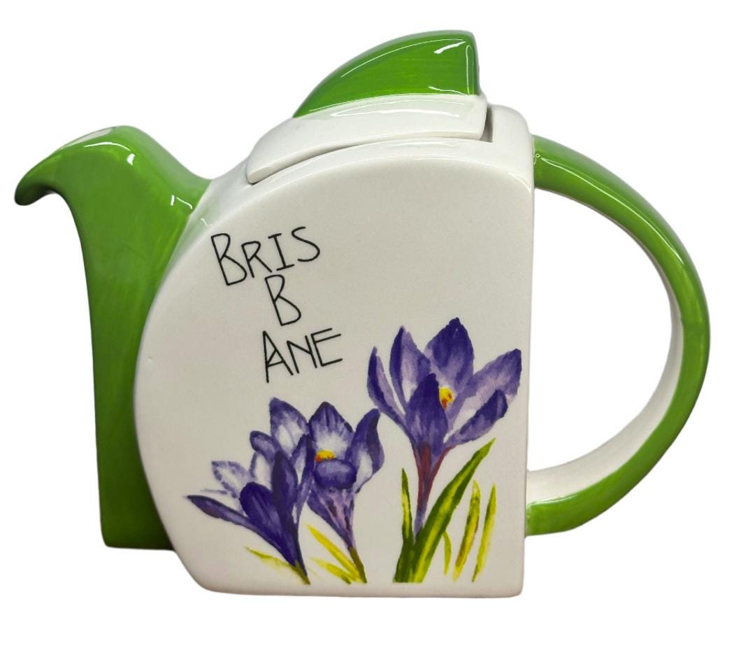 Crocus flower Brisbane Teapot - collectible artdeco