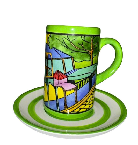 Bangalow township - brand  New - tall coffee cups with matching saucers