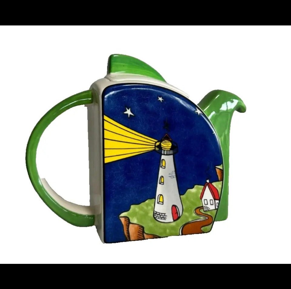 Art Deco  Starry Night Byron Bay  Lighthouse Tea Pot