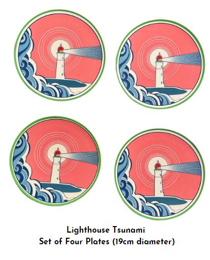 Set Tsunami Lighthouse Plates