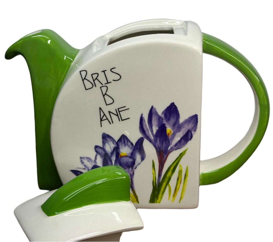 Crocus flower Brisbane Teapot - collectible artdeco